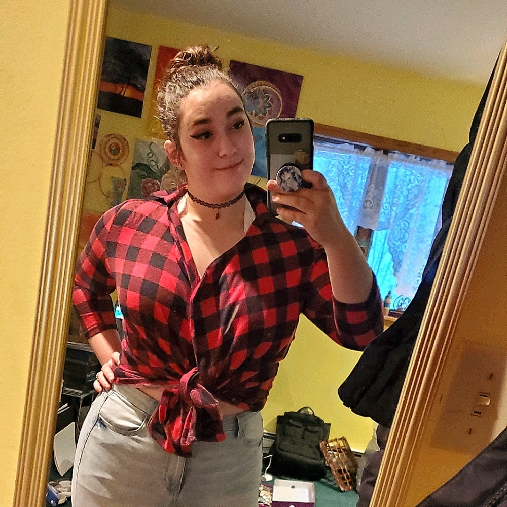 Flannel tie shirt